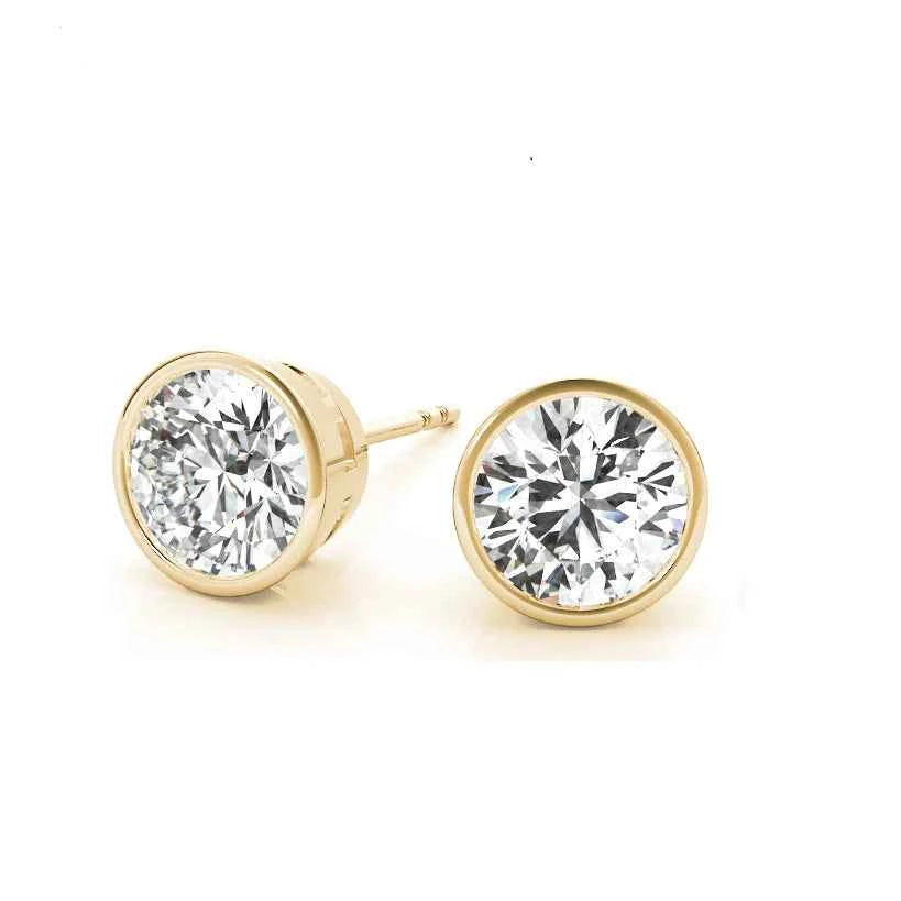 Lea-Round Bezel Cut Earrings