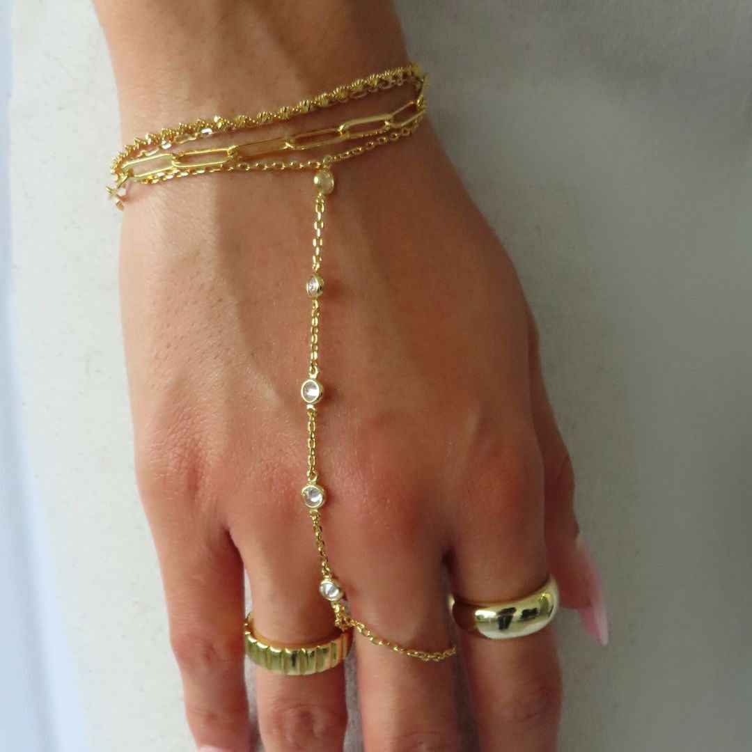 Silver Moissanite hand chain